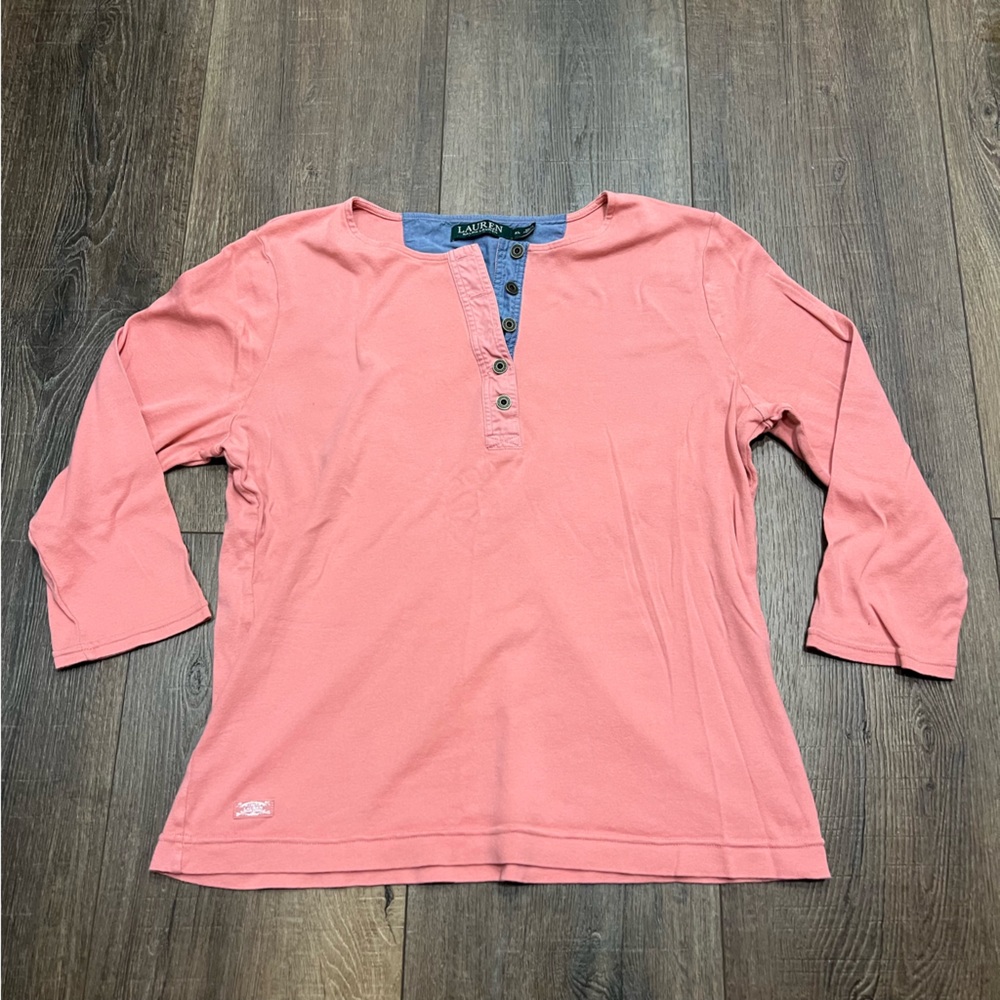 Lauren Ralph Lauren Quarter Button Top